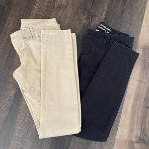 Khaki and Black skinny Chinos from Target